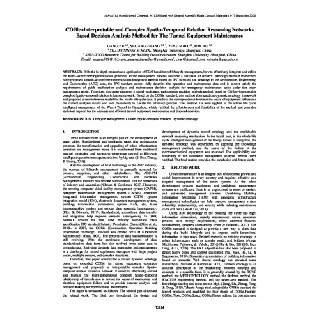 COBie+Interpretable and Complex Spatio-Temporal Relation Reasoning Network-Based Decision Analysis Method for the Tunnel Equipment Maintenance