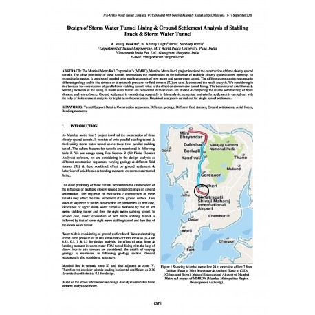 Design of Storm Water Tunnel Lining and Ground Settlement Analysis of Stabling Track and Storm Water Tunne