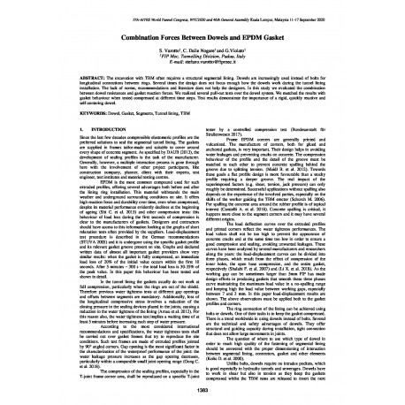 Combination Forces between Dowels and EPDM Gasket