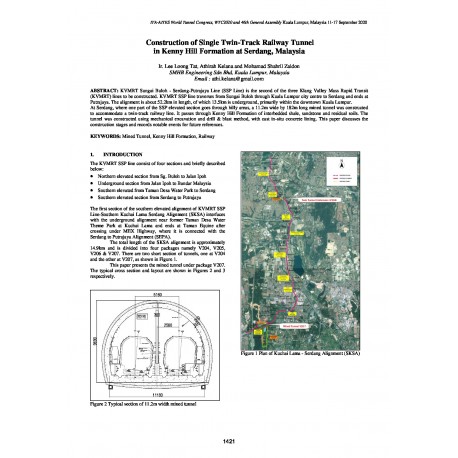 Construction of Single Twin-Track Railway Tunnel in Kenny Hill Formation at Serdang, Malaysia