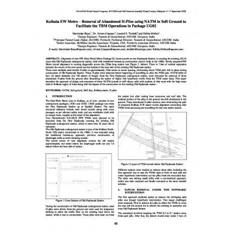 Kolkata EW Metro - Removal of abandoned H-Piles using NATM in Soft Ground to facilitate the TBM operations in Package UG02
