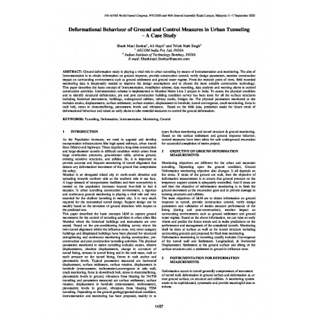 Deformational Behaviour of Ground and Control Measures in Urban Tunneling - A Case Study