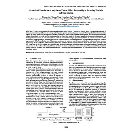 Numerical Simulation Analysis on Piston Effect Induced by a Running Train in Subway Station