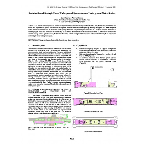 Sustainable and Strategic Use of Underground Space - Ashram Underground Metro Station