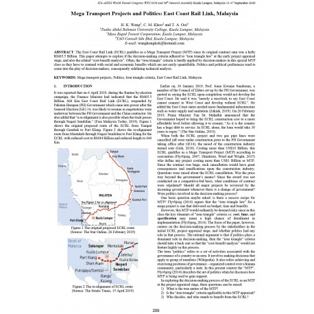 Mega Transport Projects and Politics: East Coast Rail Link, Malaysia