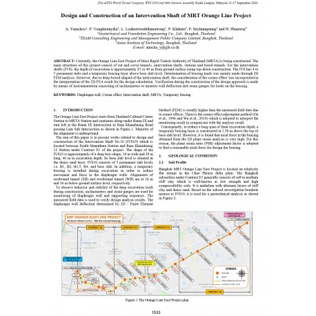 Design and Construction of an Intervention Shaft of MRT Orange Line Project