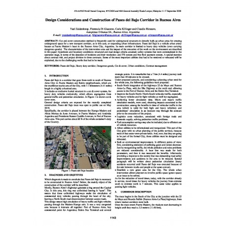 Design considerations and construction of Paseo del Bajo corridor in Buenos Aires