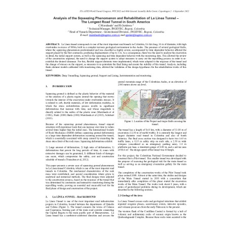 Analysis of the Squeezing Phenomenon and Rehabilitation of La Linea Tunnel
