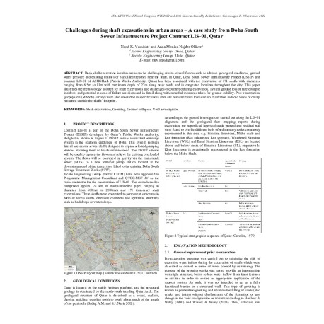 Challenges during shaft excavations in urban areas - A case study from Doha South