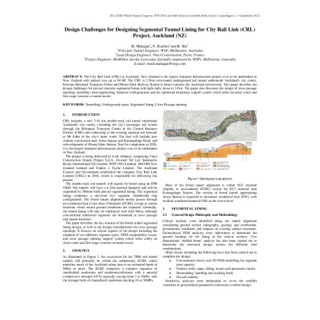 Design Challenges for Designing Segmental Tunnel Lining for City Rail Link (CRL)