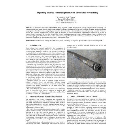 Exploring planned tunnel alignment with directional core drilling