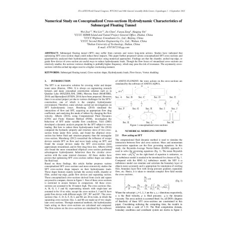 Numerical Study on Conceptualized Cross -sections Hydrodynamic Characteristics of