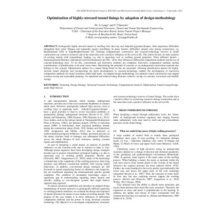 Optimization of highly-stressed tunnel linings by adaption of design-methodology