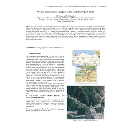 Problems Encountered in a Large Tunnel Excavated inGraphite Schists