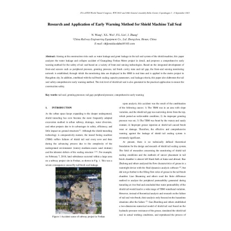 Research and Application of Early Warning Method for Shield Machine Tail Seal