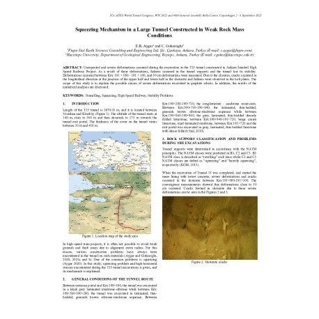 Squeezing Mechanism in a Large Tunnel Constructed i n Weak Rock Mass