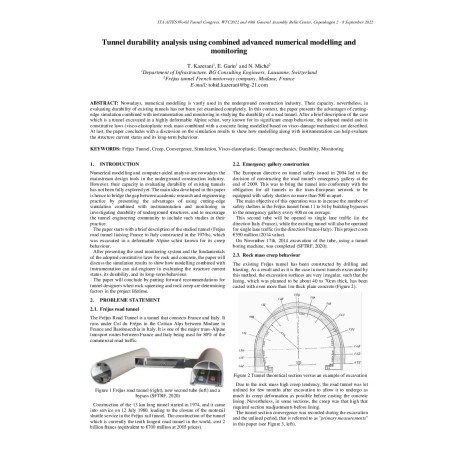 Tunnel durability analysisusing combined advanced numerical modelling and