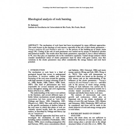 Rheological analysis of rock bursting