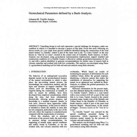 Geotechnical Parameters defined by a Back-Analysis