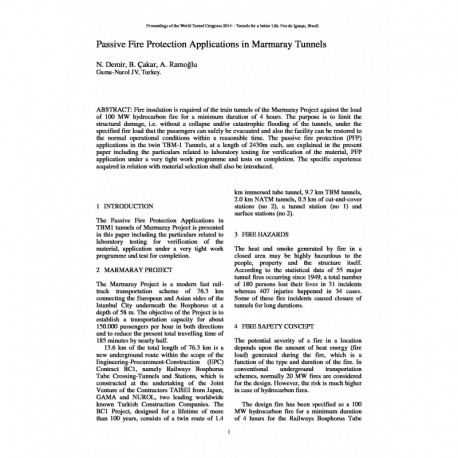 Passive Fire Protection Applications in Marmaray Tunnels