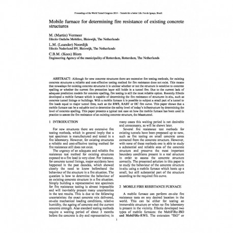 Mobile furnace for determining fire resistance of existing concrete structures