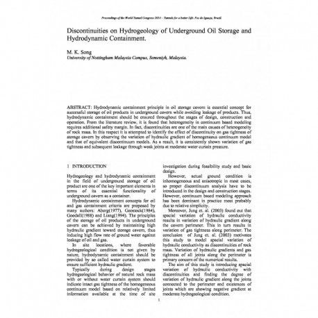Discontinuities on Hydrogeology of Underground Oil Storage and Hydrodynamic Containment