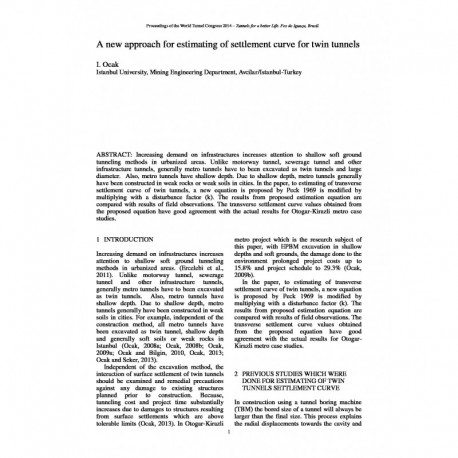 A new approach for estimating of settlement curve for twin tunnels