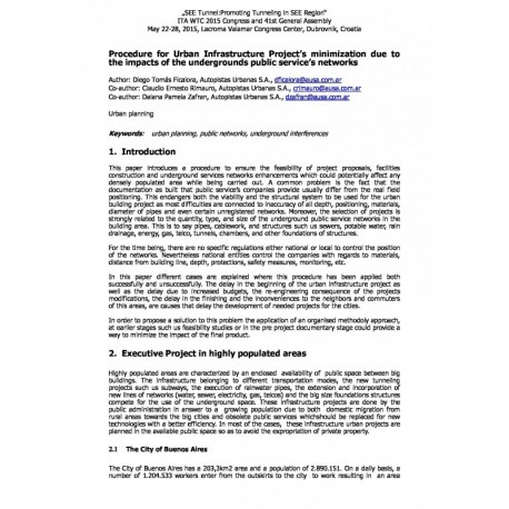 Procedure for Urban Infrastructure Project’s minimization  due  to  the impacts of the undergrounds public service’s networks