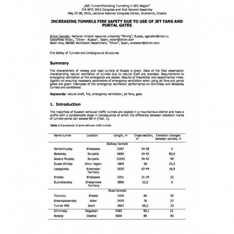 Increasing tunnels fire safety due to use of jet fans and portal gates