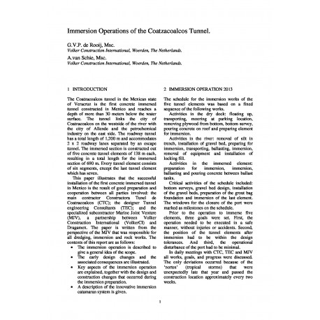 Immersion Operations of the Coatzacoalcos Tunnel