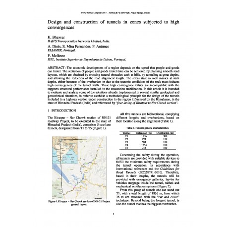 Design and construction of tunnels in zones subjected to high convergences