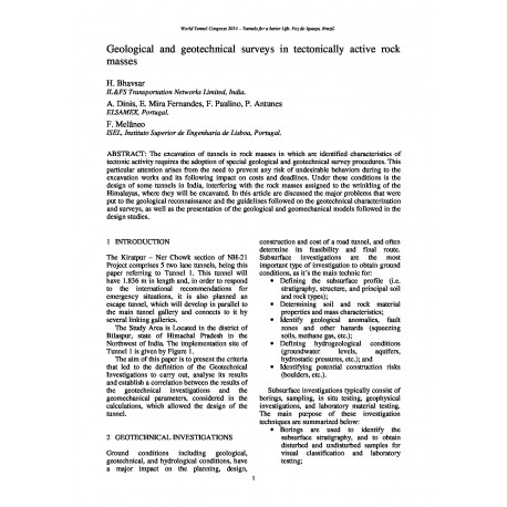 Geological and geotechnical surveys in tectonically active rock masses