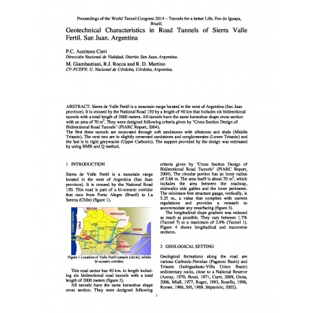 Geotechnical Characteristics in Road Tunnels of Sierra Valle Fertil. San Juan, Argentina